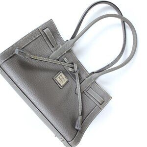 East/West Tassel Tote in Pewter Gray Leather